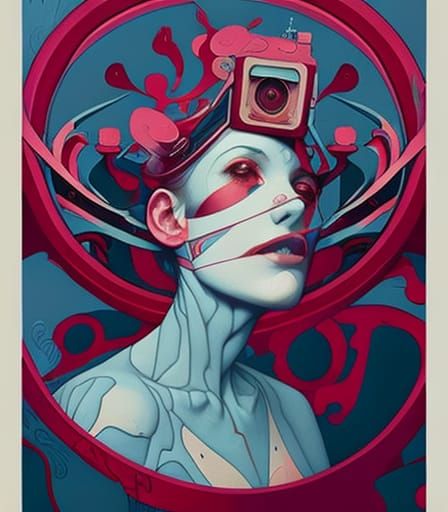 Camera Parts in Street Art Poster Style