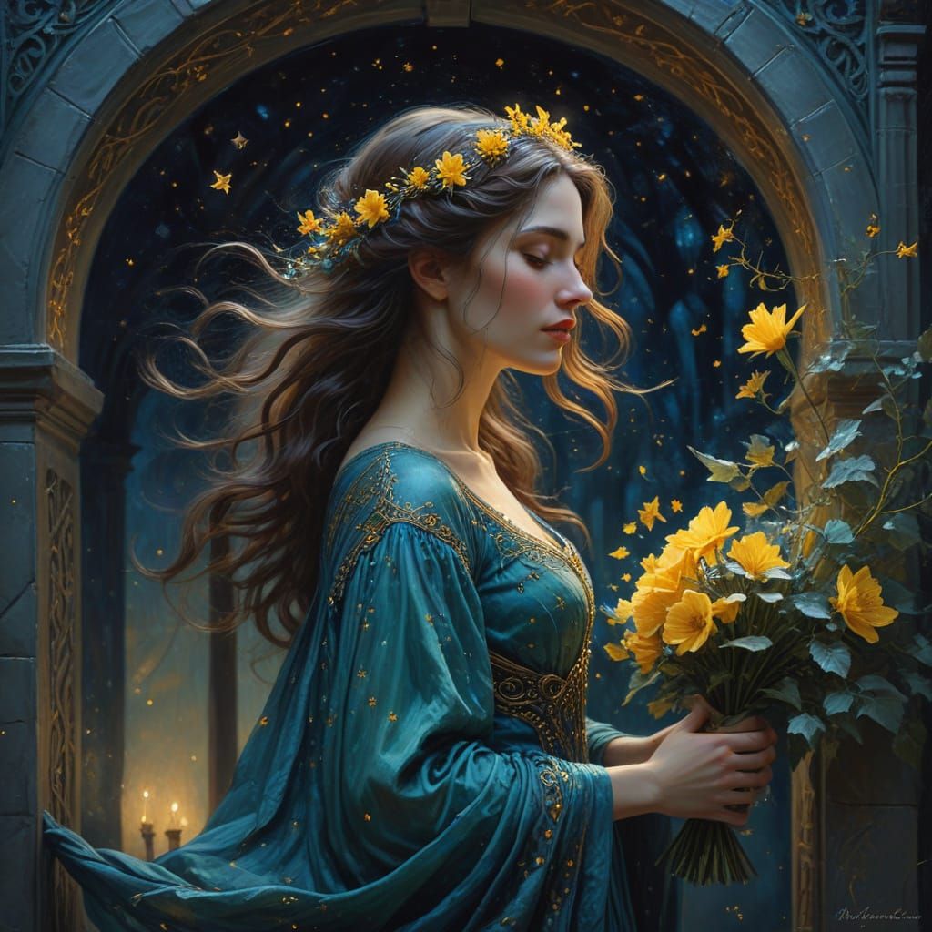 Ethereal Maiden in Celestial Archway