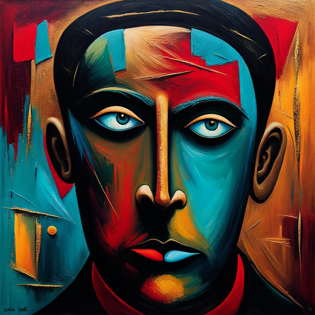 Vibrant Surreal Portrait Art of a Man's Face