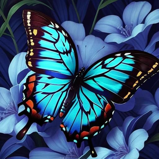 dark blue tiger butterfly