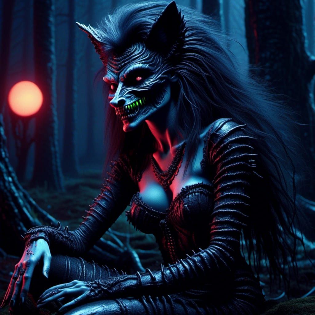 The elegant werewolf woman