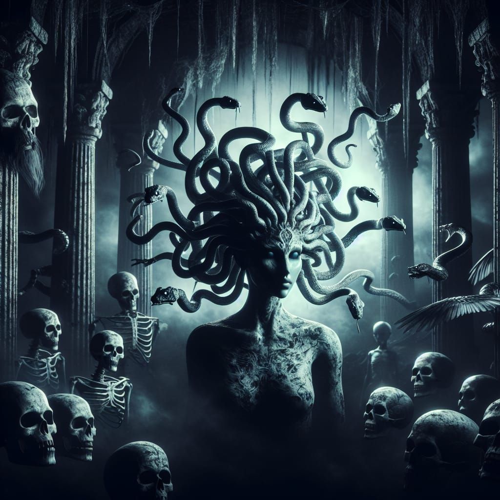 Gorgon Medusa in the underworld