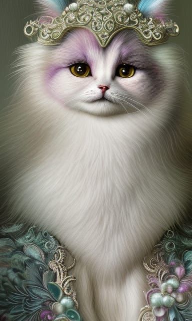 Hyperdetailed Fluffy Creature with Pearlescent Filigree
