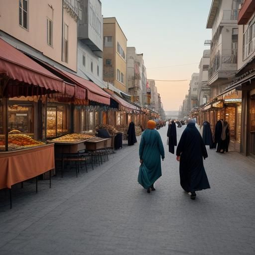 Nordic Woman in Mediterranean Street Scene