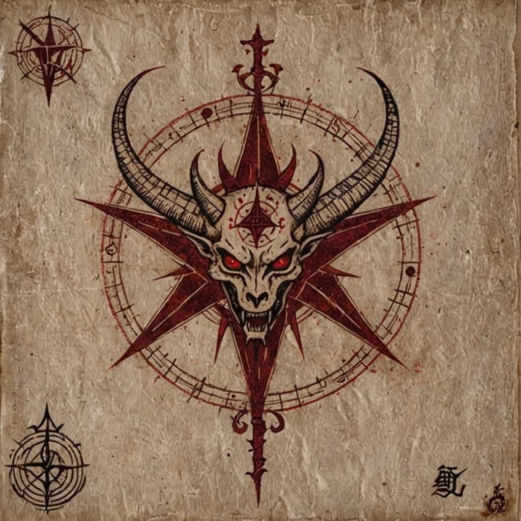 Chupacabra Sigil Tattoo Design on Papyrus