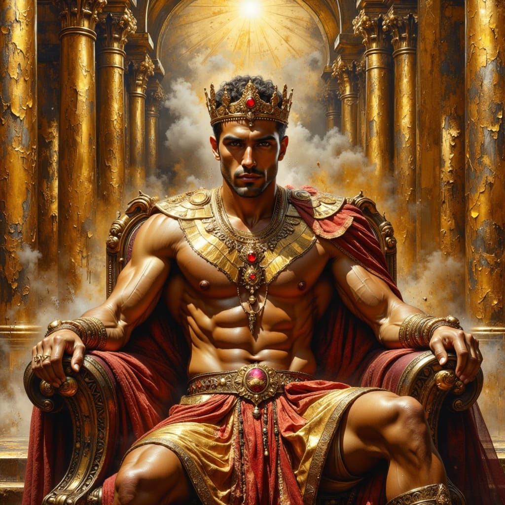 King in Gold: A Maximalist Digital Painting