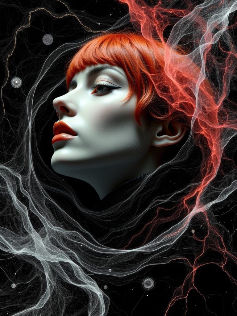 Surreal Gothic Portrait of a Melancholic Woman