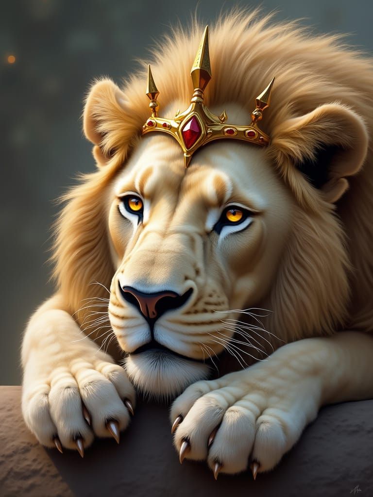 Regal Lion in Majestic Digital Art