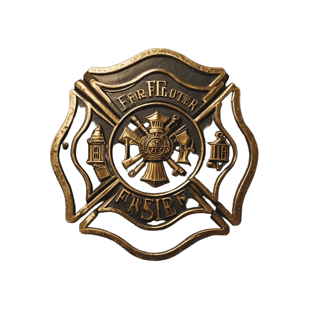 Classic Firefighter Emblem with Axe and Maltese Cross