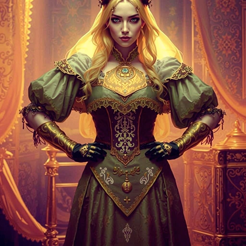 Ethereal Maiden in Warm Golden Light