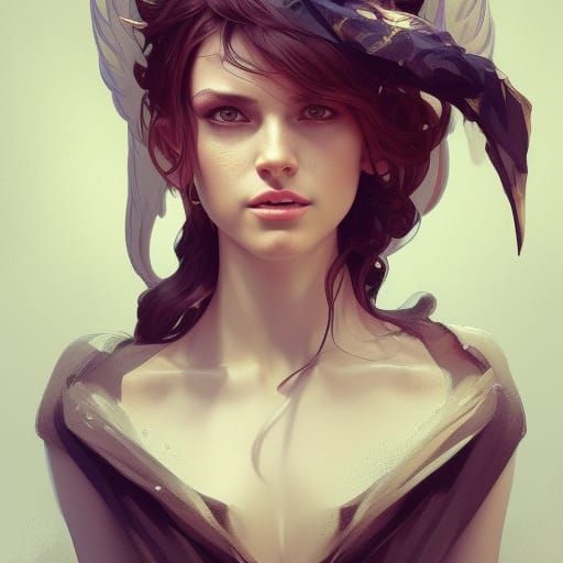 Angel Witch Portrait in Hyperdetailed Digital Art