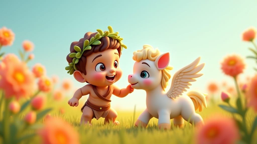 Baby Hercules and Baby Pegasus