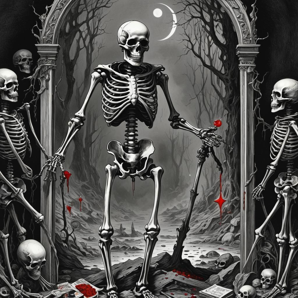 Death Tarot Card Reflected with Esoteric Symbols