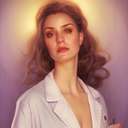 Glamorous Surgeon Portrait in Fantasy Art Style