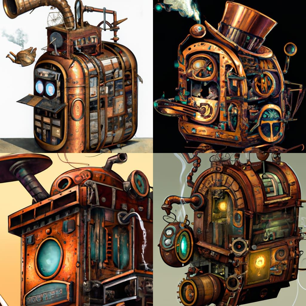 Steampunk Toaster in Comic Book Style