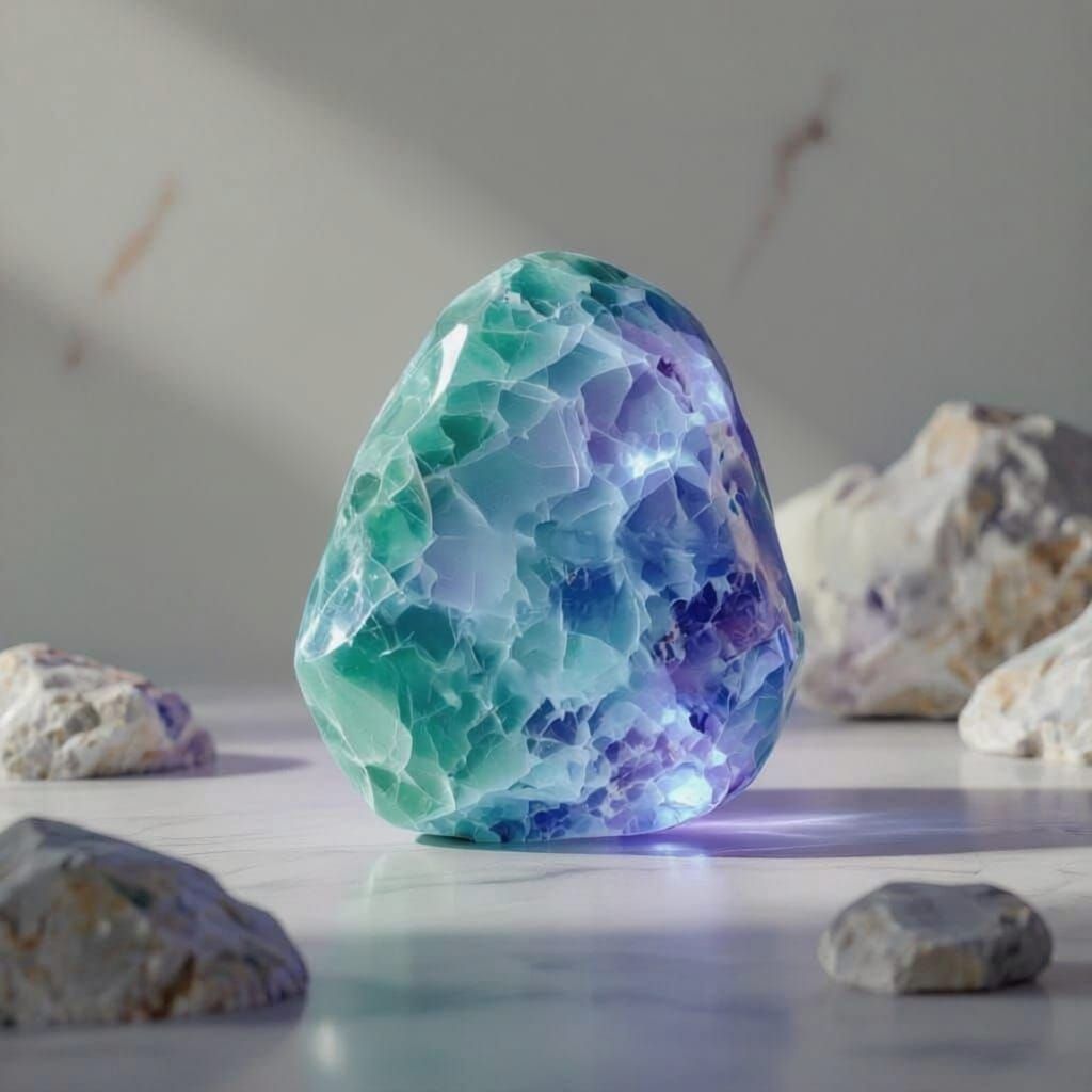 Realistic Fluorite Crystal with Earthy Mineral Texture