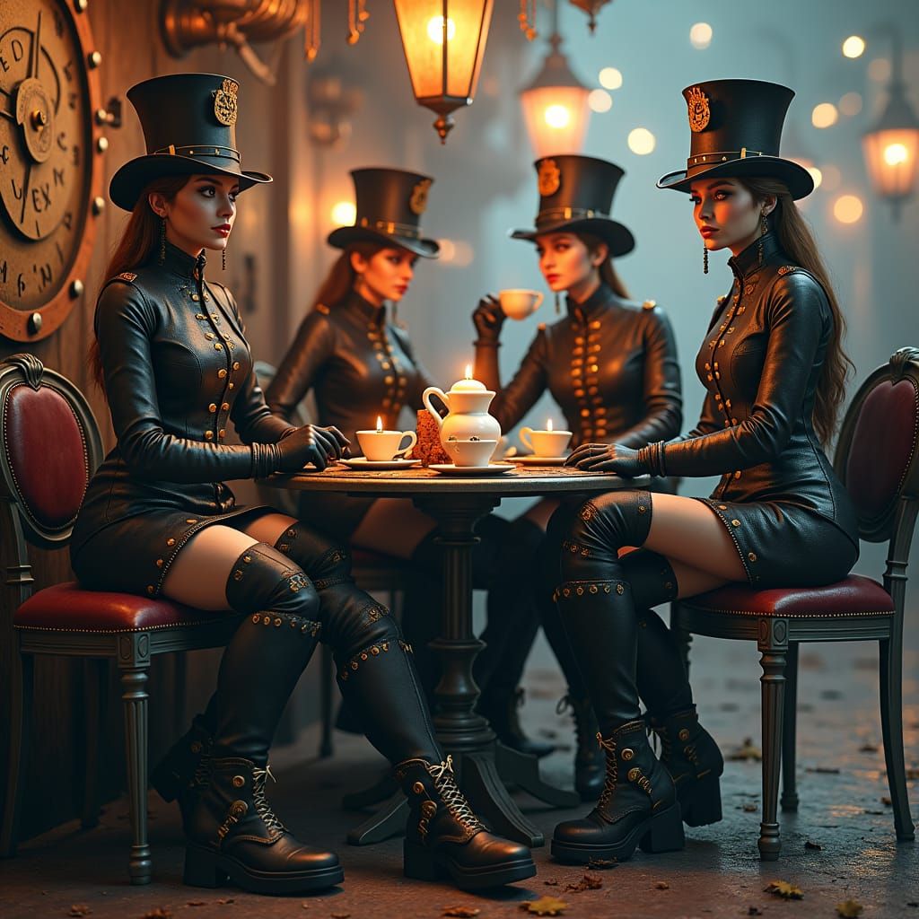 Steampunk Guards at Mad Hatter's Tea Party