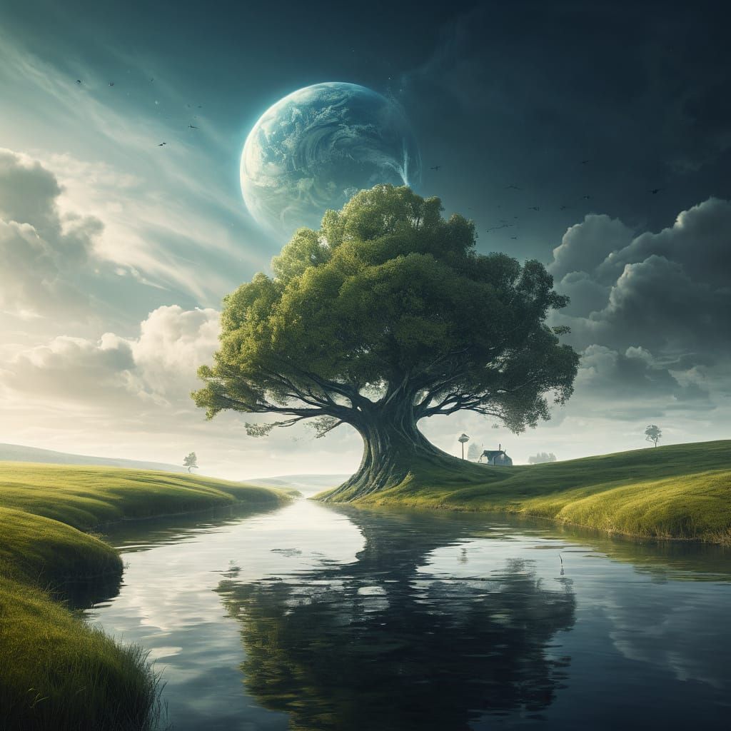 Elemental Landscape in Atmospheric Style