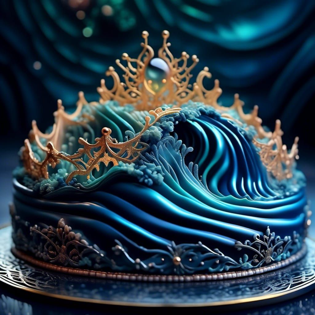 Appetizing Cake with Luminous Layers in Faberge Style
