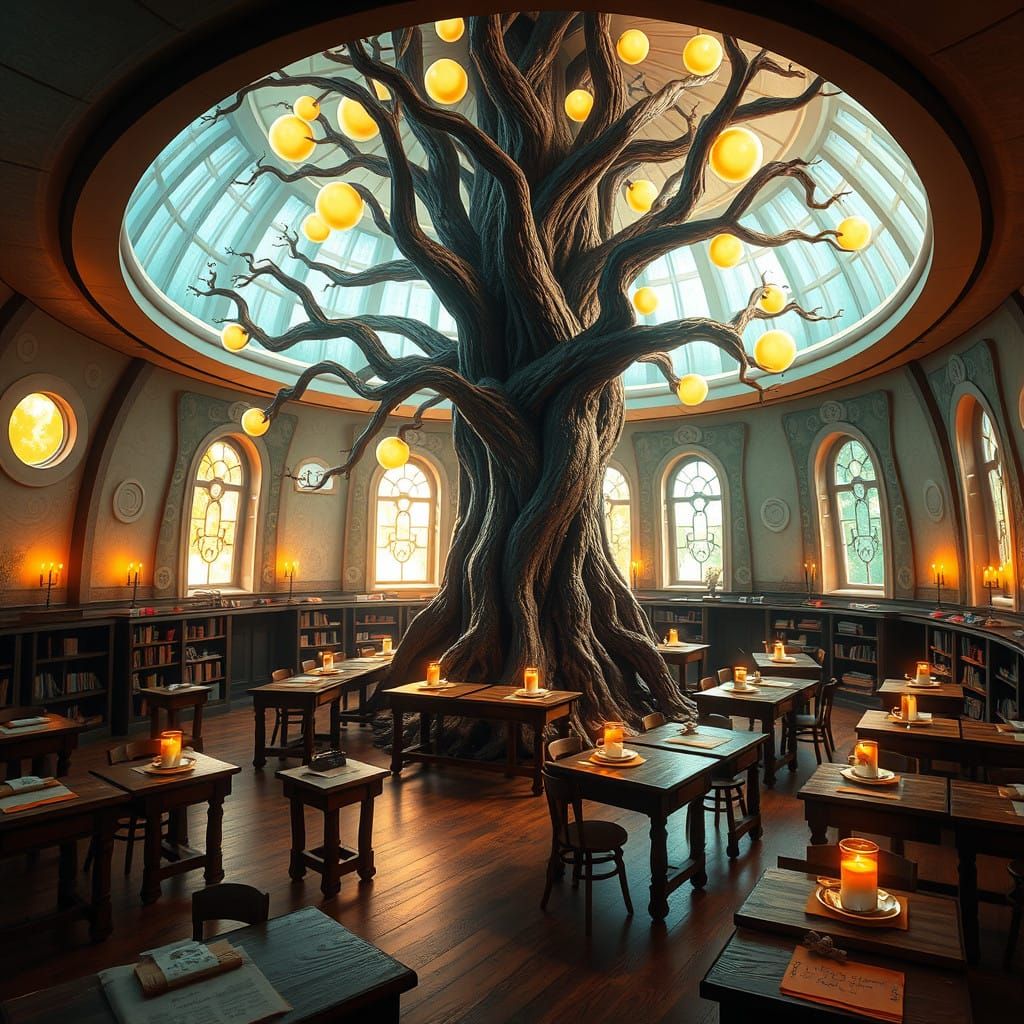 Mystical Modern Classroom with Fantastical Architecture