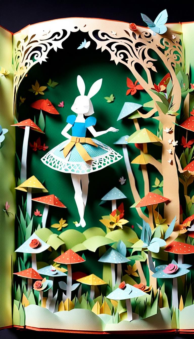 Alice in Wonderland 3D Pop-Up Book Scene