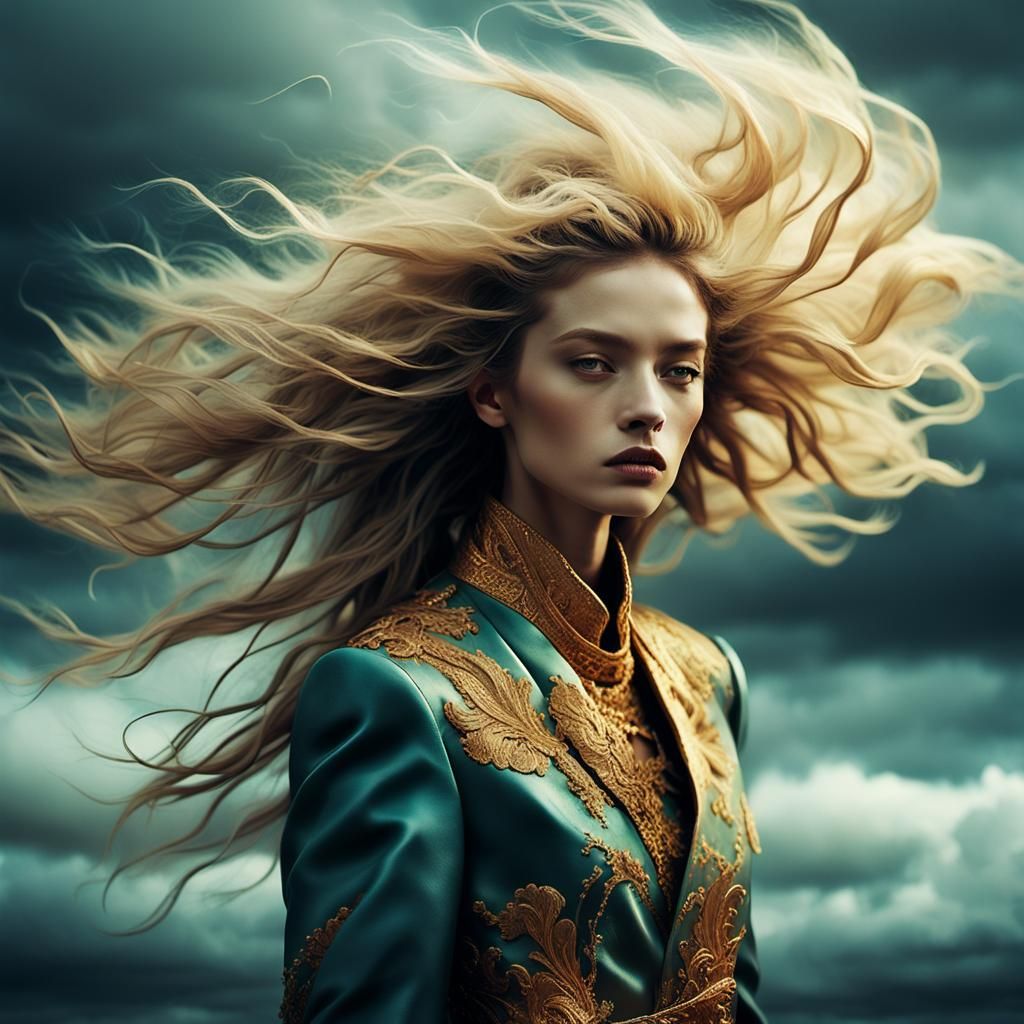 Surreal Fashion Photography with Wind-Swept Attire