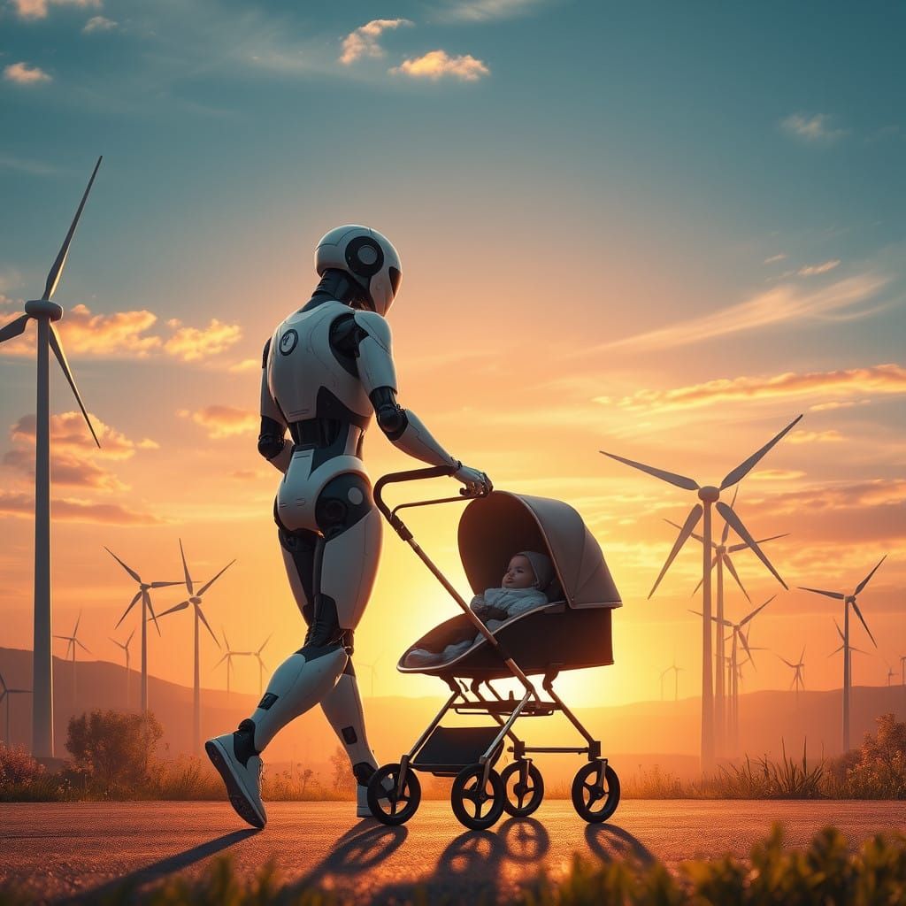 Stunning Futuristic Family Portrait in a Harmonious World