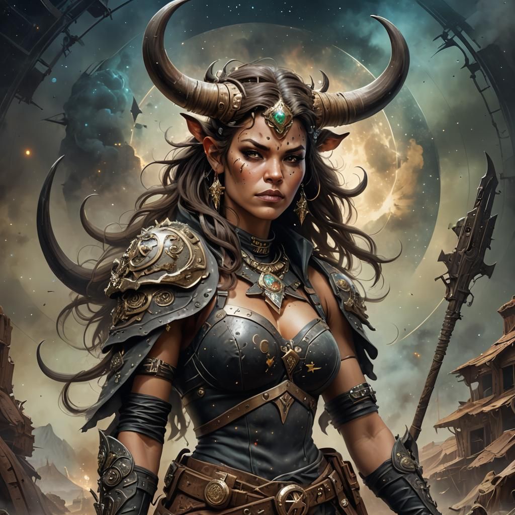 Post-Apocalyptic Taurus as Airbrush Art