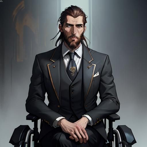 Young Man in Wheelchair: Hyperdetailed Digital Portrait