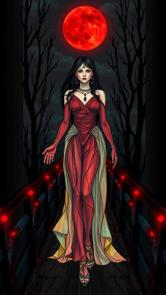 Medieval Woman Stands Strong in a Post-Apocalyptic World