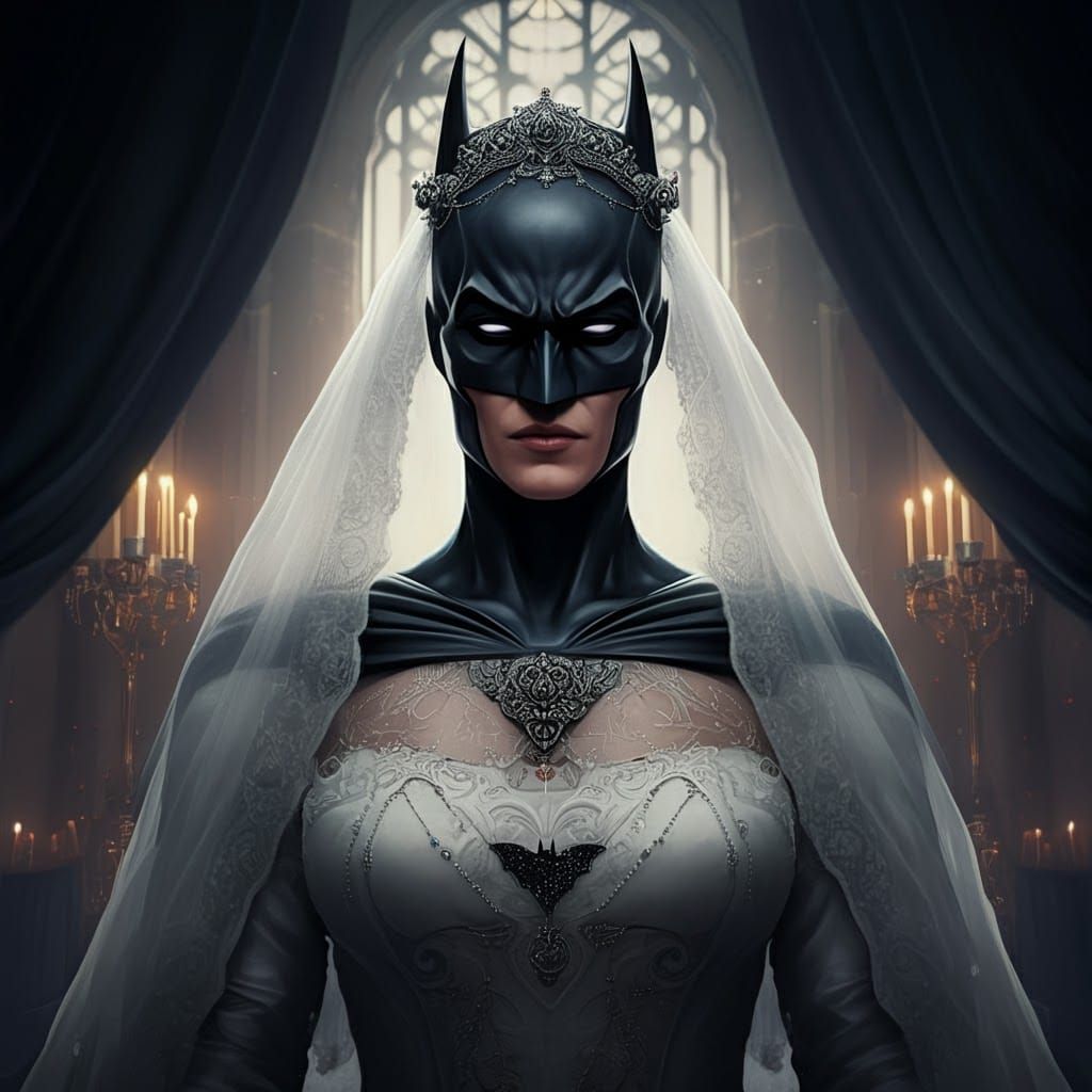 Batman as a Bride: Art Nouveau Portrait