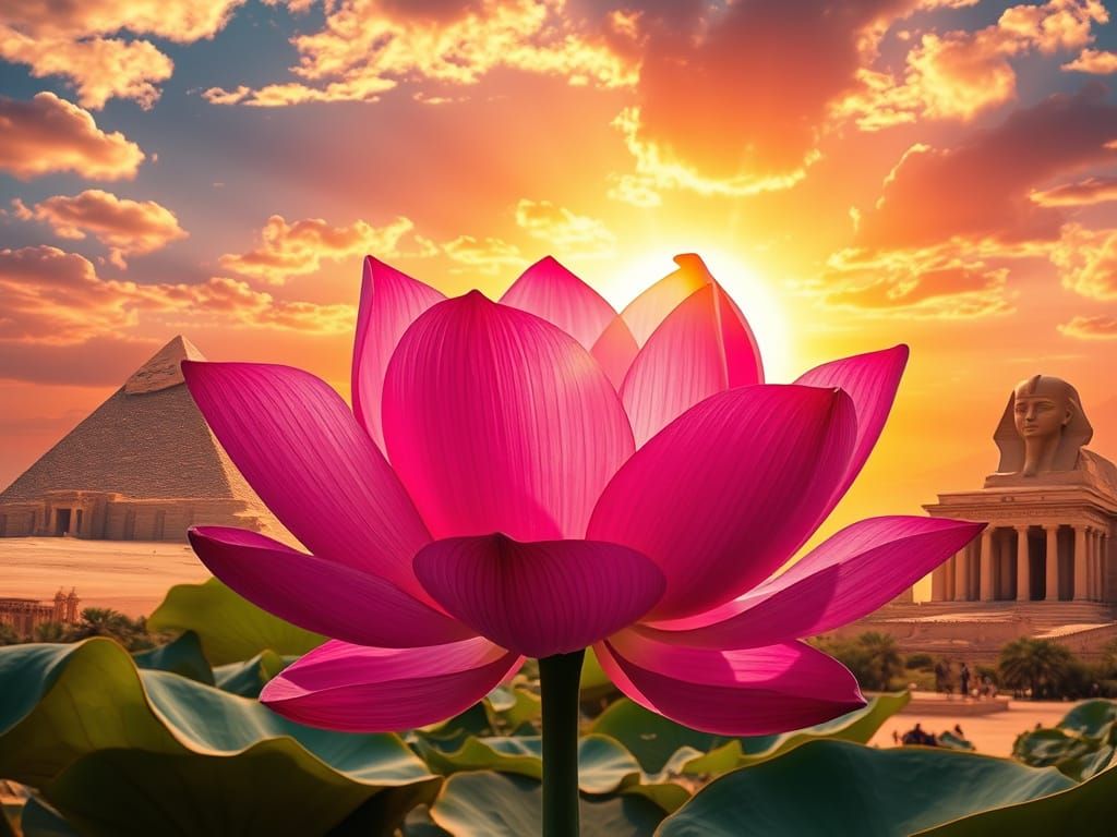 Pink Lotus with Egyptian Kingdom, Amaringo Style