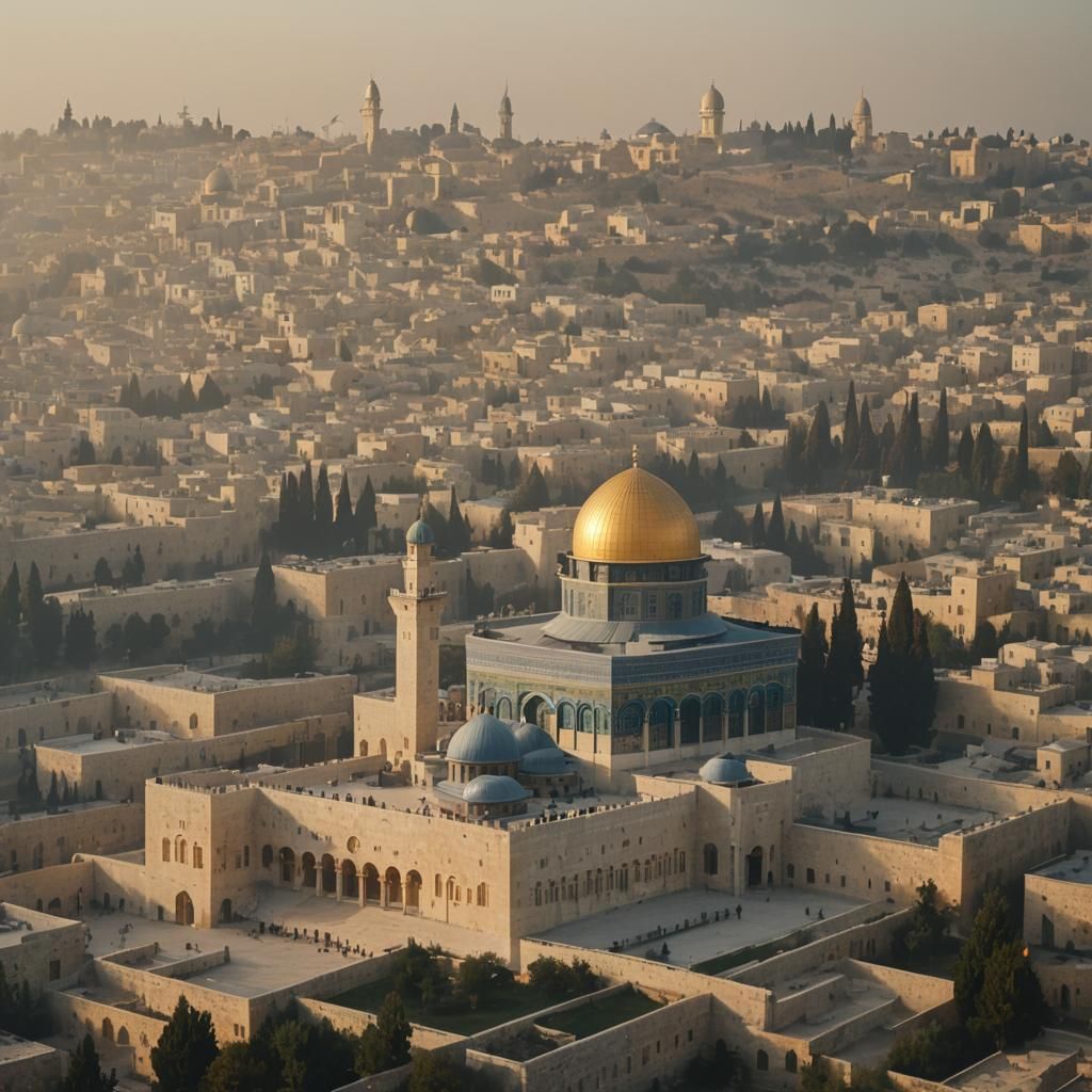 Al Aqsa Mosque in Jerusalem at Dusk