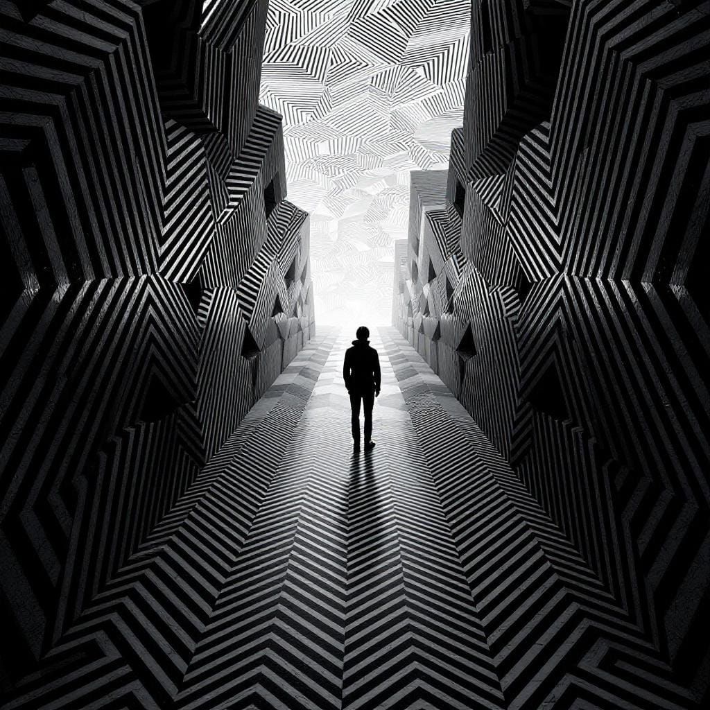 Vertigo-Inducing Optical Illusion Floor as Impossible Geomet...