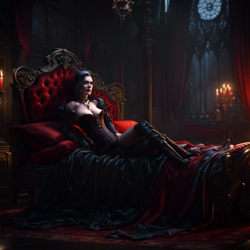 Vampire Countess in Dark Fantasy Style