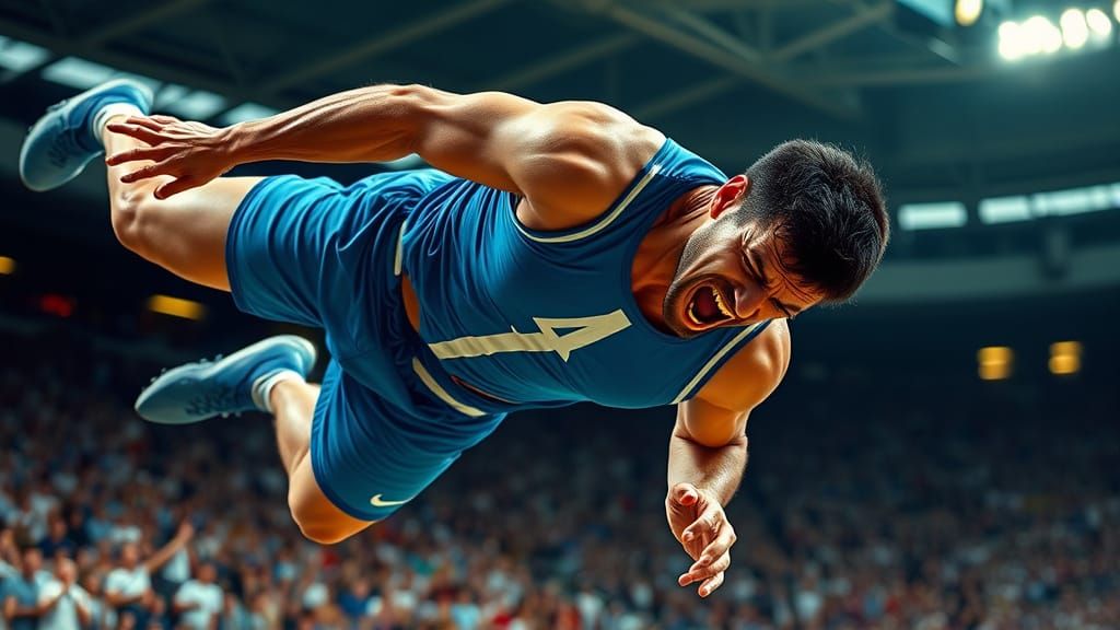 High-Speed Sports Action in Vibrant Blue