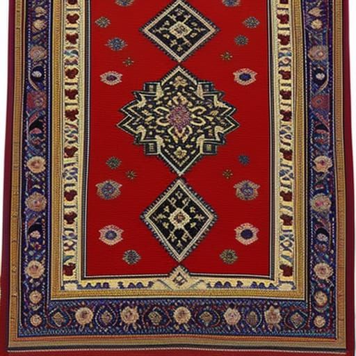 Dynamic Prayer Rug Oil Painting