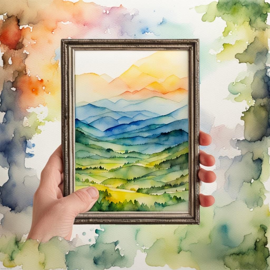 Watercolor Photo Within a Photo Painting