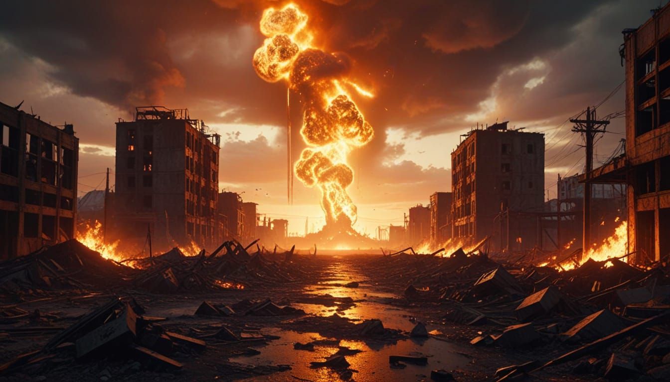 Post-Apocalyptic City Ruins in Cinematic Digital Art