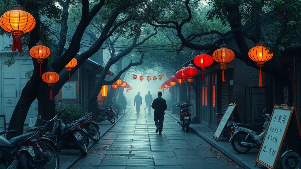 Mysterious Winter Landscape in Dark Fantasy Style