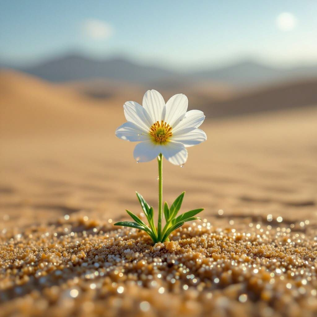 Resilient Desert Flower: Photorealistic Style