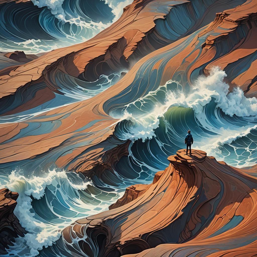 Wave Sandstone: Fantasy Art in Digital Landscape Style