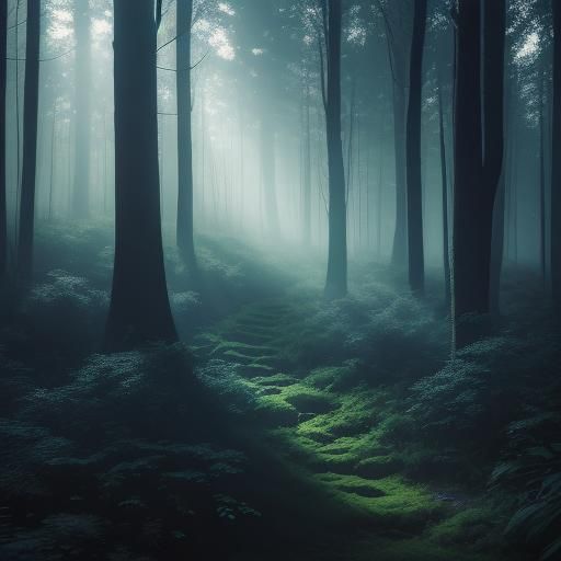 Ethereal Orb of Light in Misty Forest