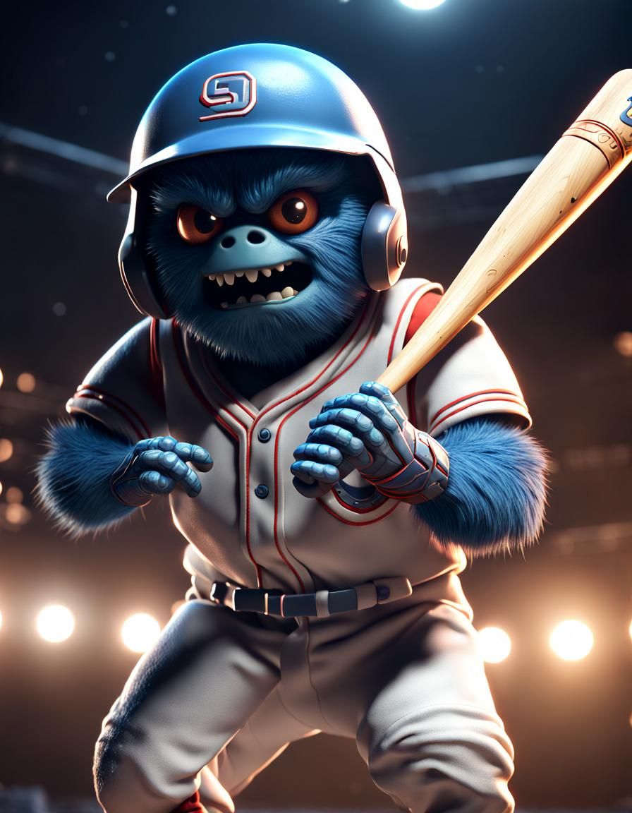 Space Monster Hits Comet in Baseball Uniform