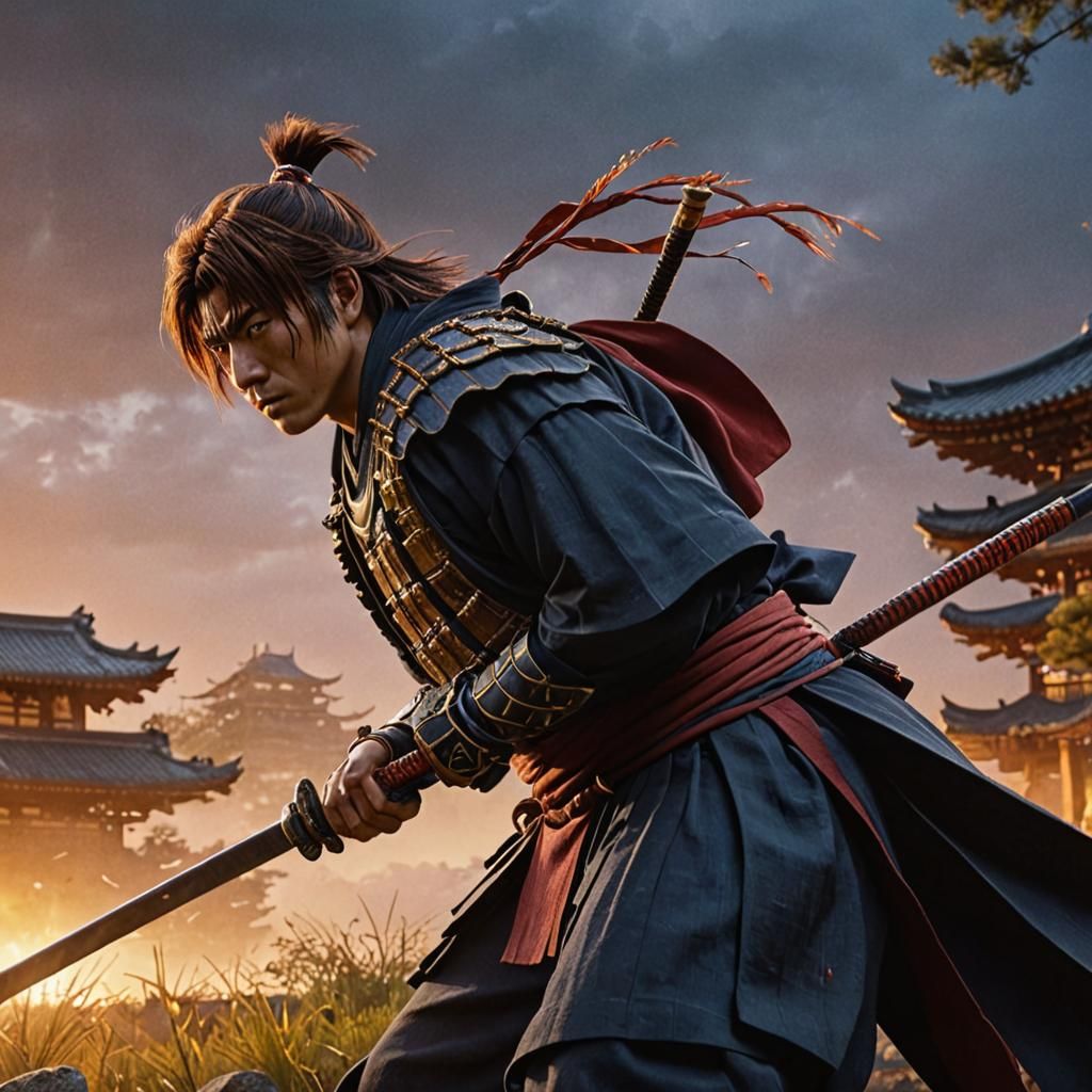 Himura Kenshin in Ancient Japan: Cinematic Concept Art