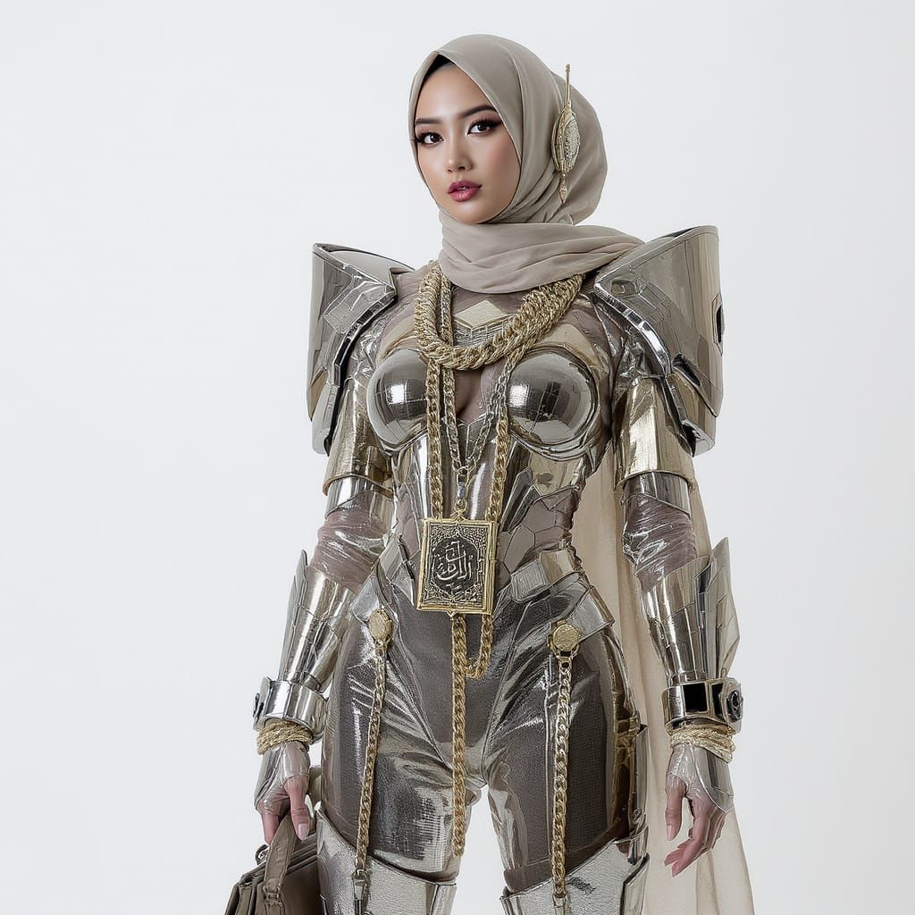 Futuristic Islamic Fashion: Metallic Jumpsuit