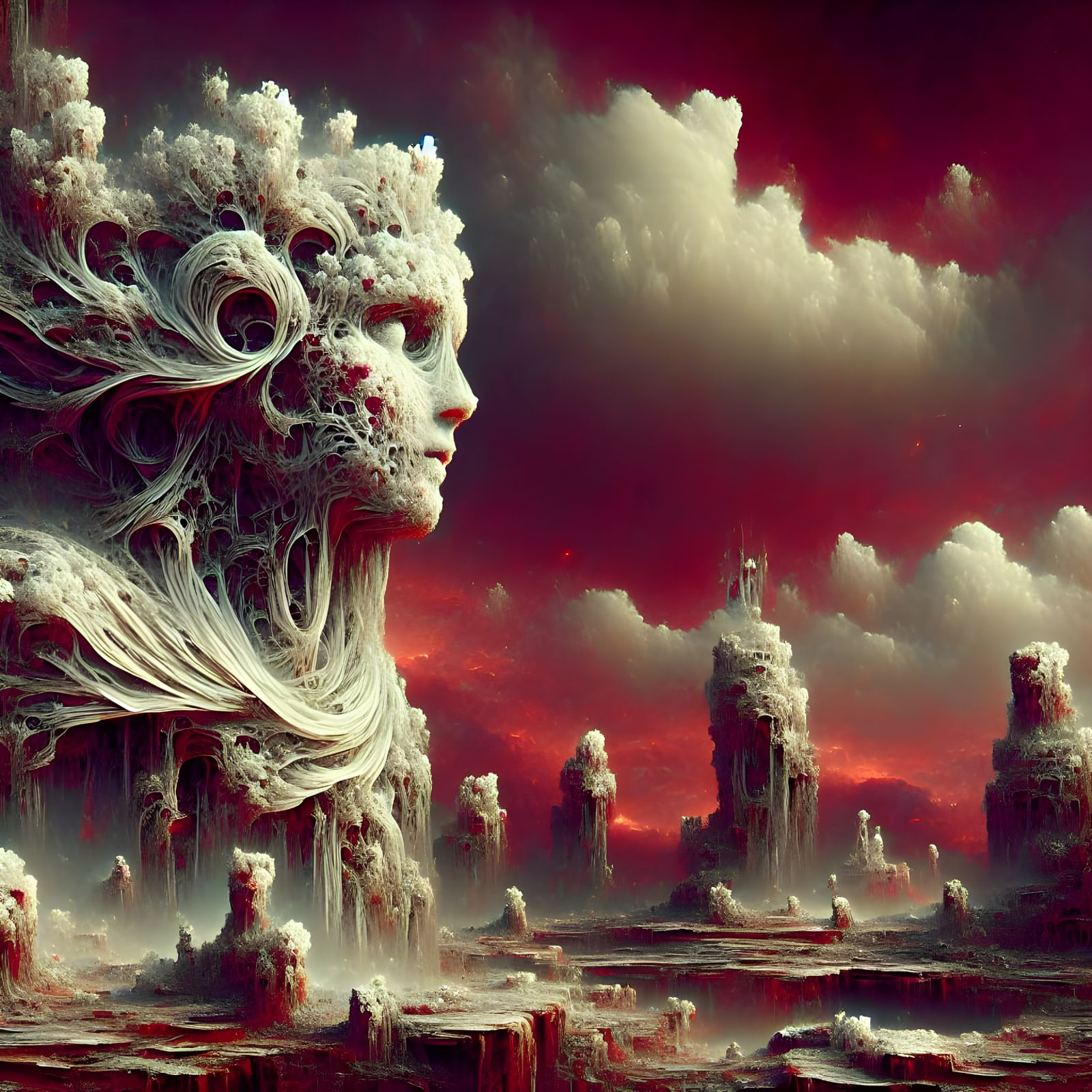 Surreal Landscape in Cyberpunk Style