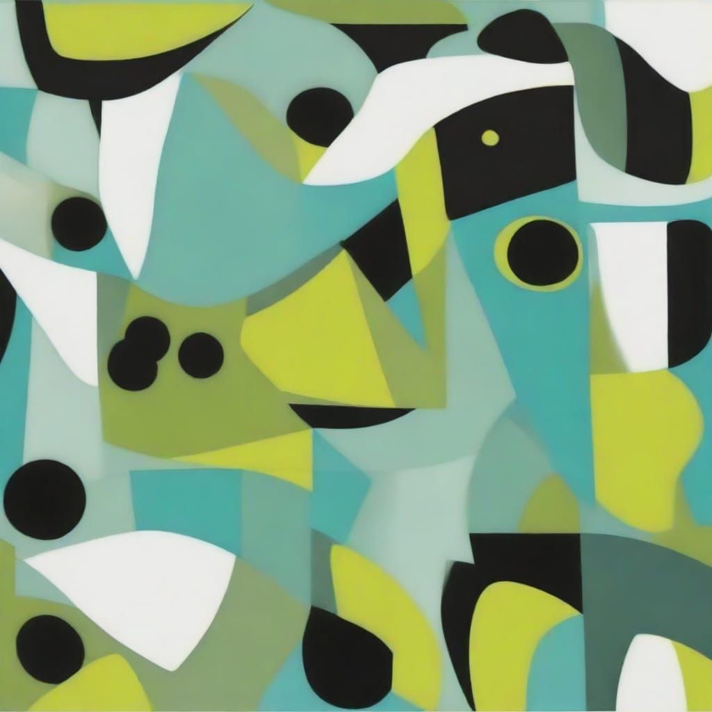 Vibrant, geometric abstract sculpture formed by bold, expres...