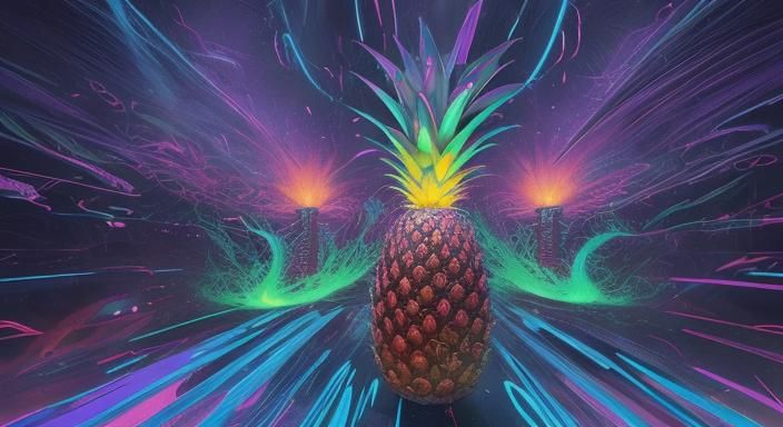 Neon Pineapple Dream in 90's Rave Aesthetic