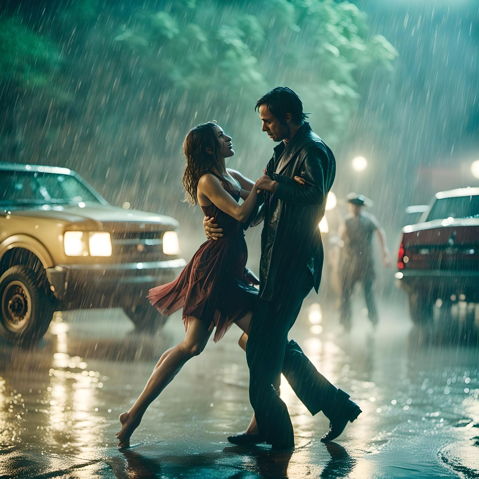Cinematic Dancing in the Rain Film Still